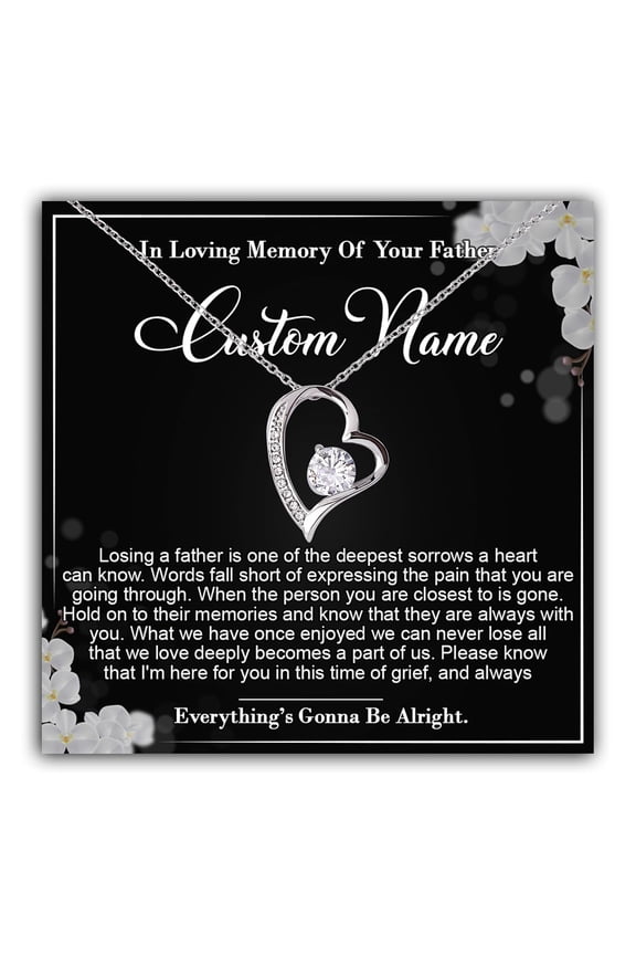 In Loving Memory Necklace, Sympathy Loss Of Loved One, Miscarriage Mothers, Condolences Loss, Bereavement Loss Of Father Mom, Dad, Son #2081, Gold Forever Love Necklace