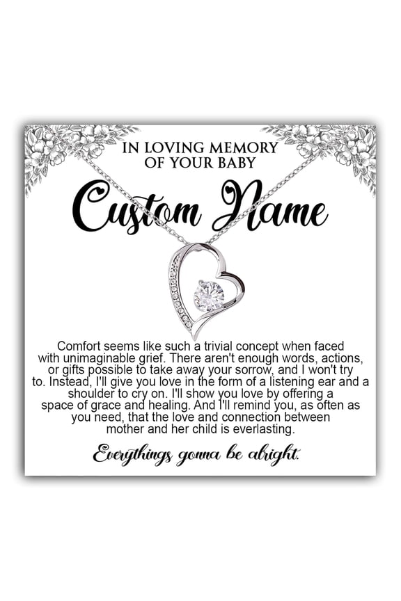 In Loving Memory Necklace, Sympathy Loss Of Loved One, Miscarriage Mothers, Condolences Loss, Bereavement Loss Of Father Mom, Dad, Son #2092, Gold Forever Love Necklace