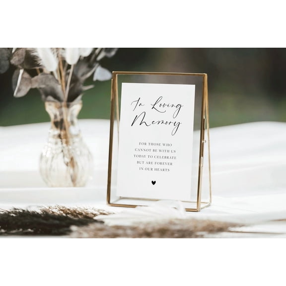 In Loving Memory Poster for Wedding, Wedding Memorial , Minimalist Wedding Poster, Table , Forever In Our Hearts Poster, Size 8x12 UNFFRAMED F03.1.7l2615