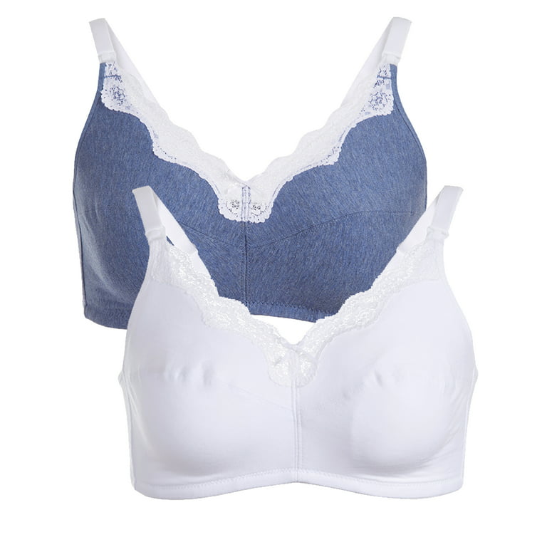 Marks & Spencer 2pk Lace Trim Maternity Nursing Bra Easy Fold Cups Non  Wired 36E