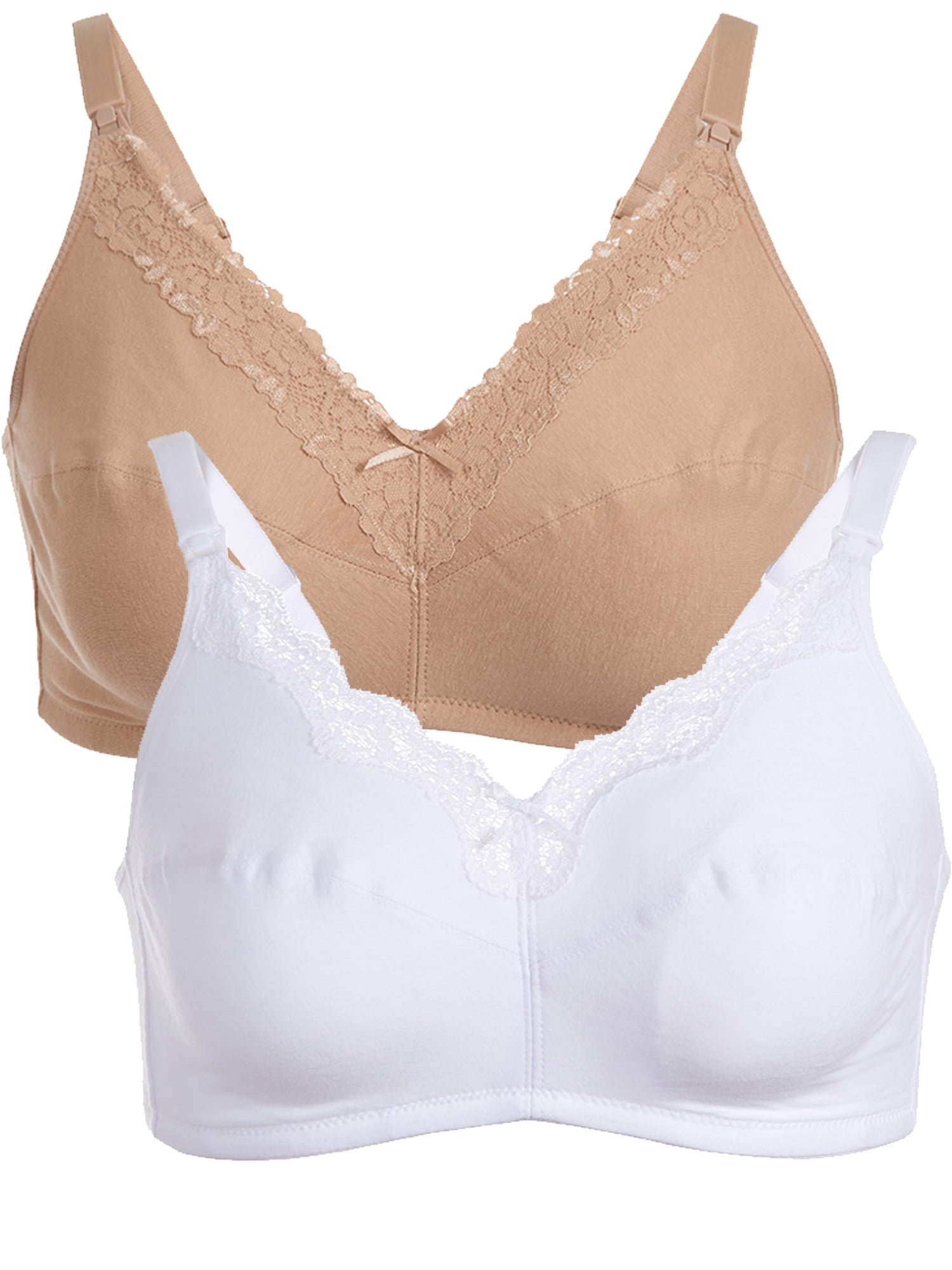 Pack of 2 Crossover Bras, Lace Finish, Maternity & Nursing Special - white,  Maternity