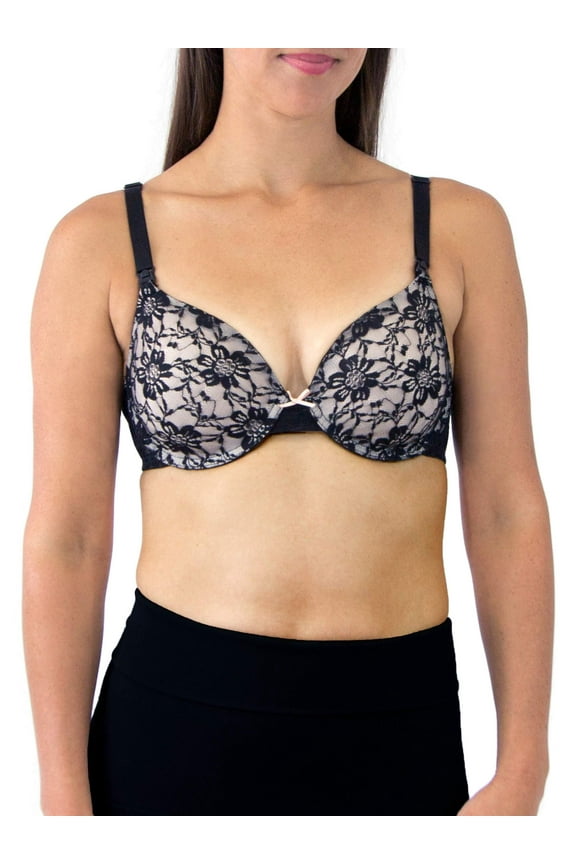 Nursing Bra (Women’s), Lacy Seamless Underwire, Black