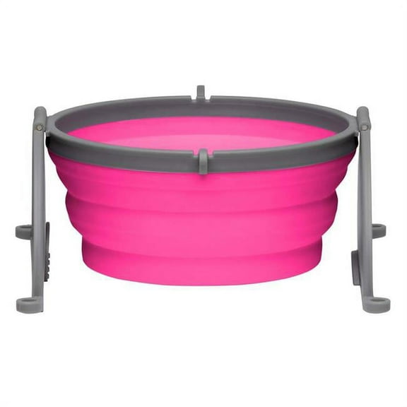 Loving Pets 842982079823 Bella Roma Travel Dog Bowl, Pink - Small