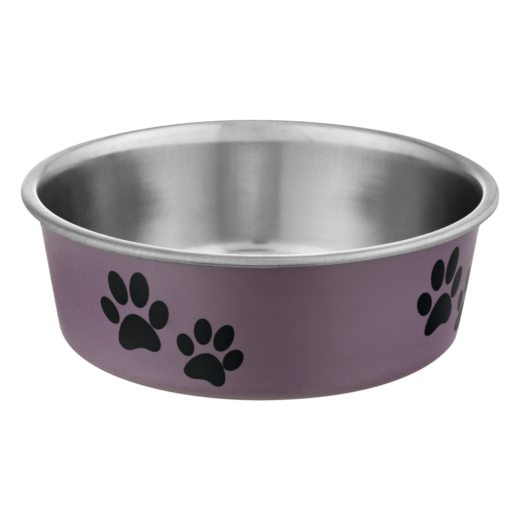 Small Grape Stainless Steel Dog Bowl with Rubber Base