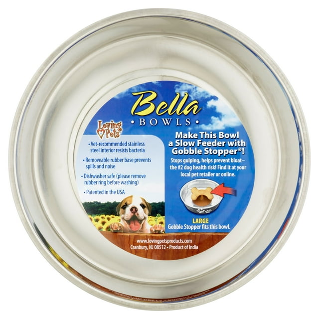 Loving Pets Bella Bowls Extra Large Murano Blue Bowl for Dogs