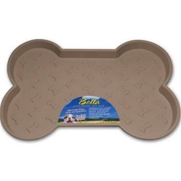 Loving Pets Bella Spill-Proof Bone Shaped Dog Food Mat, 18.25" x 13"