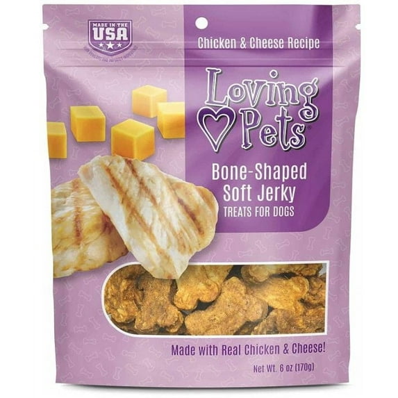 Loving Pets Bone-Shaped Soft Jerky Treats Cheese