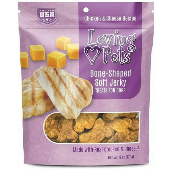 Loving Pets Bone-Shaped Soft Jerky Treats Cheese