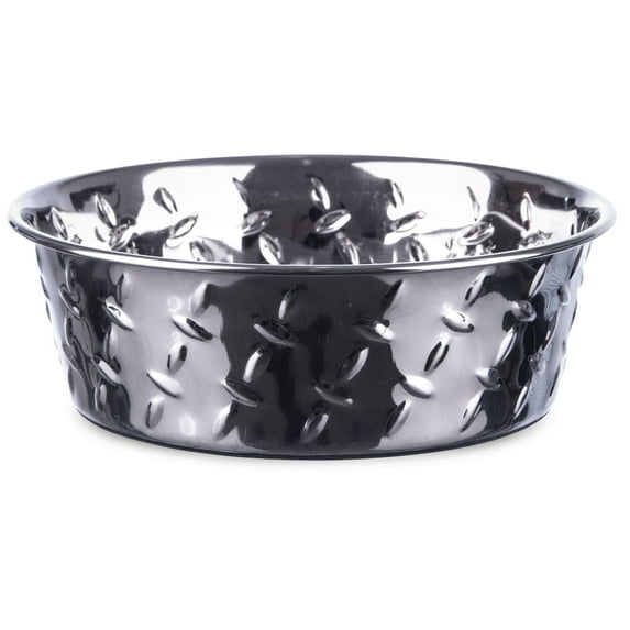 Loving Pets Diamond Plated Dog Bowl with Non Skid Bottom 5 Quart