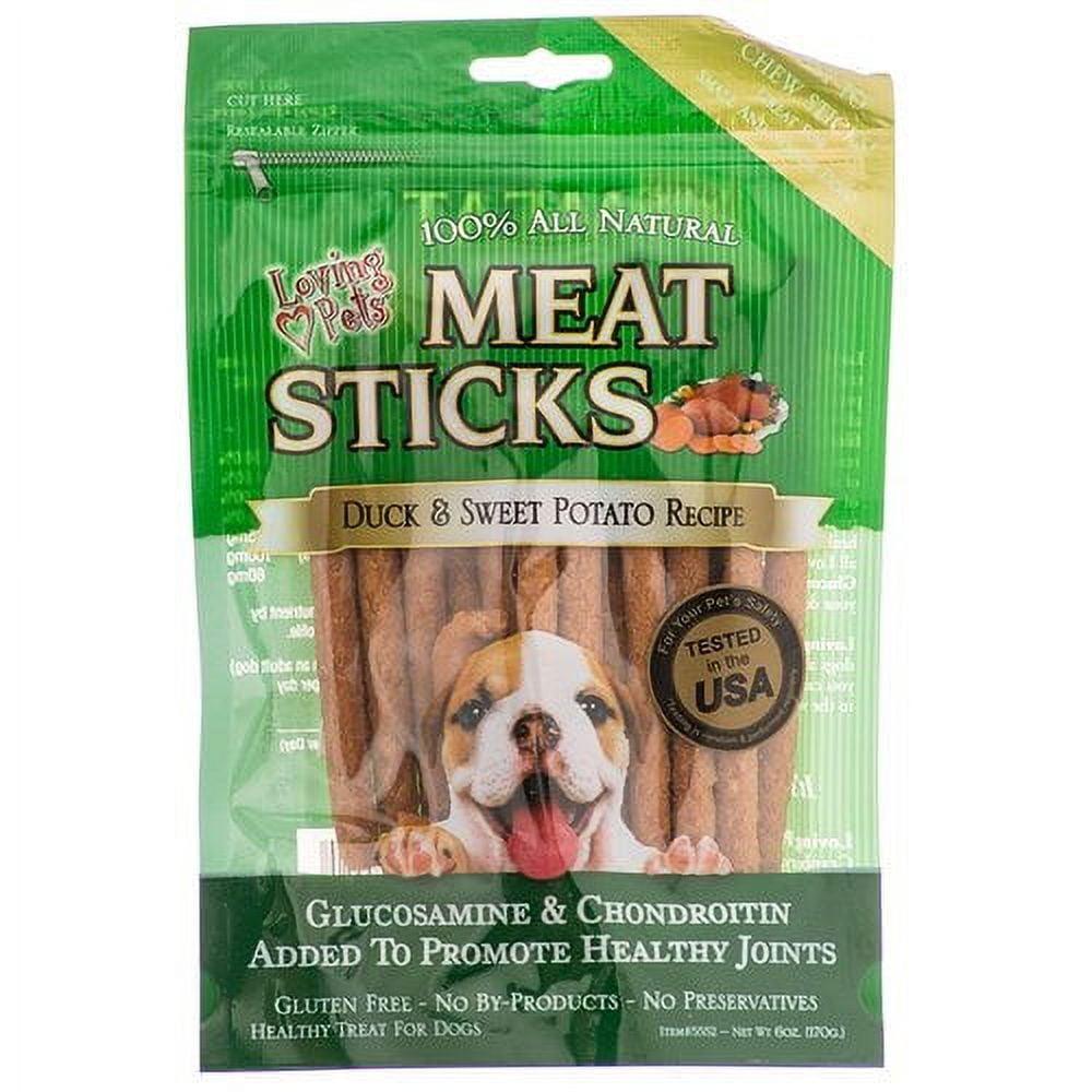 Loving Pets Duck Sweet Potato Soft Chew Meat Sticks for Small Senior Dogs with Glucosamine Chondroitin