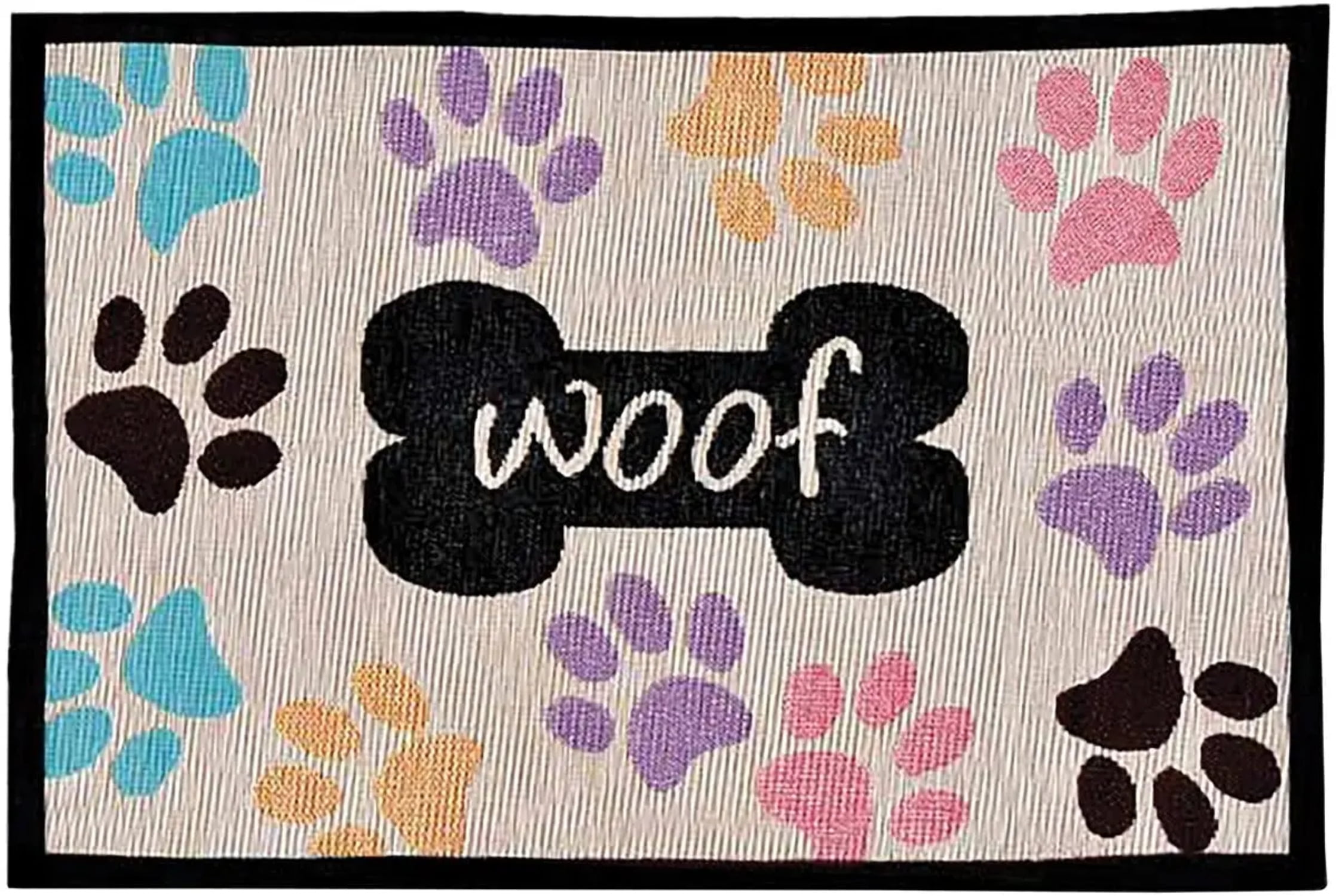 Loving Pets Fashion Mat Woof with Multi Paws Multi-Color Walmart