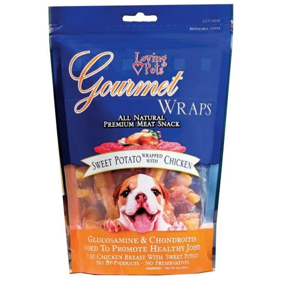 Loving Pets Gourmet Wraps Dog Treat Sweet Potato & Chicken, 8 oz