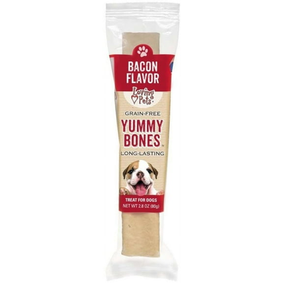 Loving Pets Grain Free Yummy Bones Bacon Flavor Filled Chew [Dog, Dental & Breath Aids] 1 count