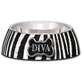 thumbnail image 1 of Loving Pets Milano Small Diva Dog Bowl, Zebra, 1 of 3