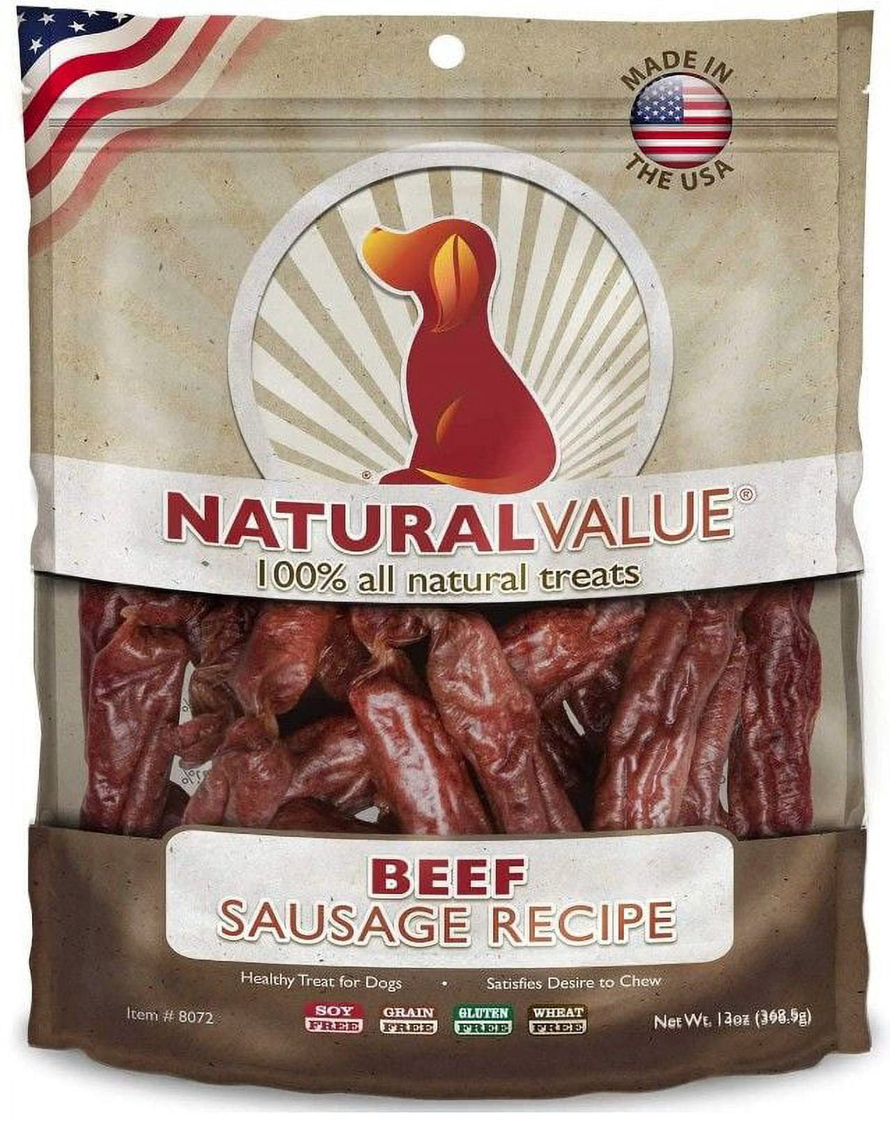 Loving Pets Natural Value Beef Sausages [Dog, Treats Packaged] 14 oz
