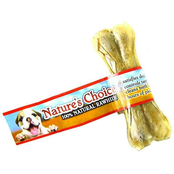 Loving Pets Nature's Choice 100% Natural Rawhide Pressed Bones [Dog, Rawhide Bones & Chews] 4" Long (1 Bone)