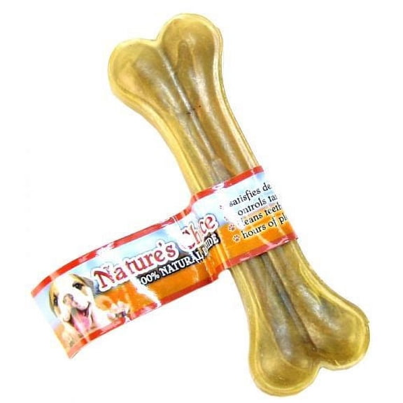 Loving Pets Nature's Choice 100% Natural Rawhide Pressed Bones [Dog, Rawhide Bones & Chews] 6" Long (1 Bone)