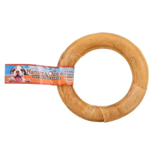 Loving Pets Corp/Great Orient Jeffers Natural Pressed Rawhide 6" Donut Ring