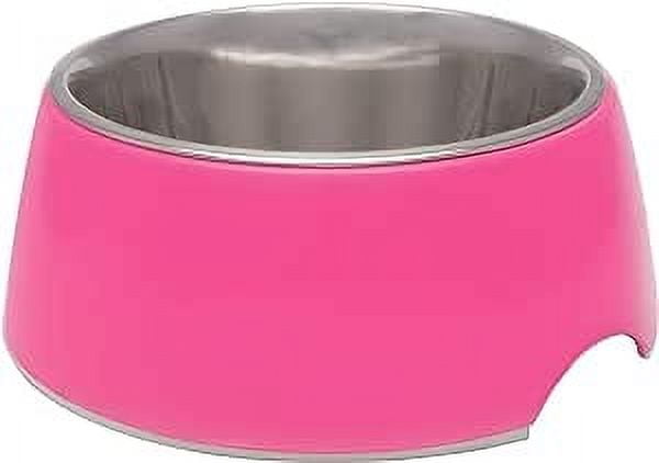 Loving Pets - Retro Bowl Dog Food Water Bowl No Tip Stainless Steel Elevated Pet Bowl No Skid Spill Proof (Large, Pink) Large Hot Pink