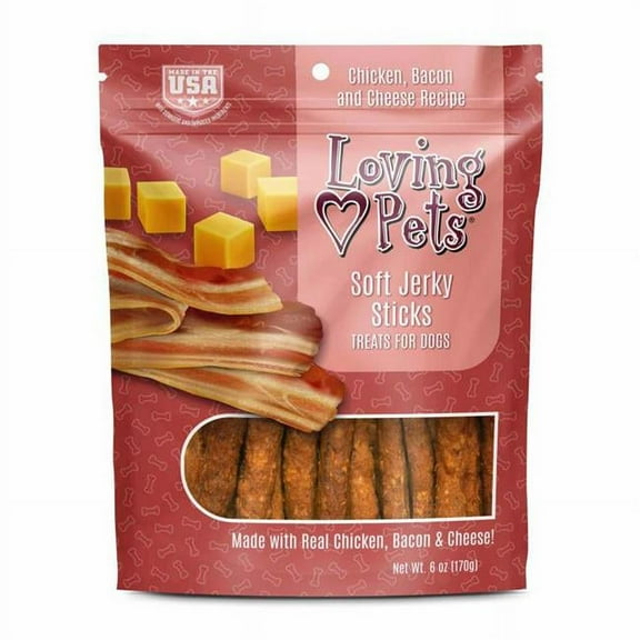 Loving Pets Soft Jerky Sticks Bacon Flavor, 6 oz