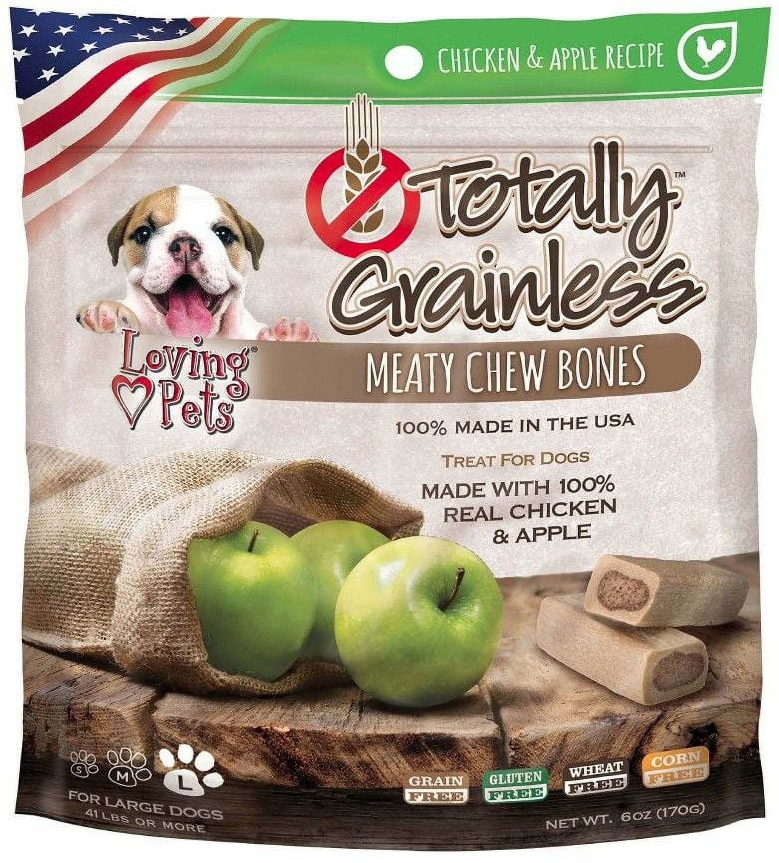 Loving Pets Totally Grainless Grain Free Chicken and Apple Recipe Meaty Chew Bones Dog Treats Loving Pets Totally Grainless Grain Free Chicken and Apple Recipe Meaty Chew Bones Dog Treats