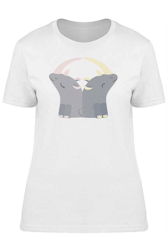 Loving Rhino Couple T-Shirt Women -Image by Shutterstock, Female Large
