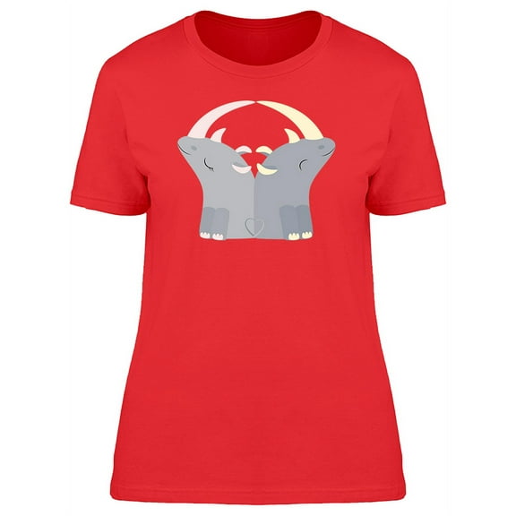 Loving Rhino Couple T-Shirt Women -Image by Shutterstock, Female Medium