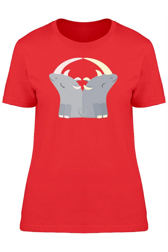 Loving Rhino Couple T-Shirt Women -Image by Shutterstock, Female Medium