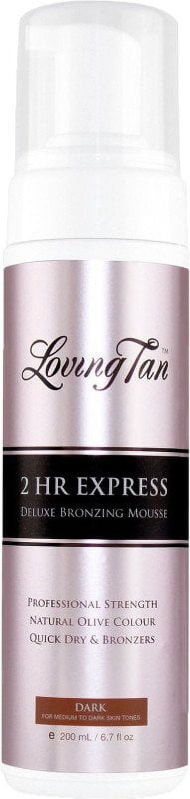  Loving Tan 2 HR Express Mousse, Dark- Streak Free, Natural  looking, Professional Strength Sunless Tanner - Up to 5 Self Tan  Applications per Bottle, Cruelty Free, Naturally Derived DHA 
