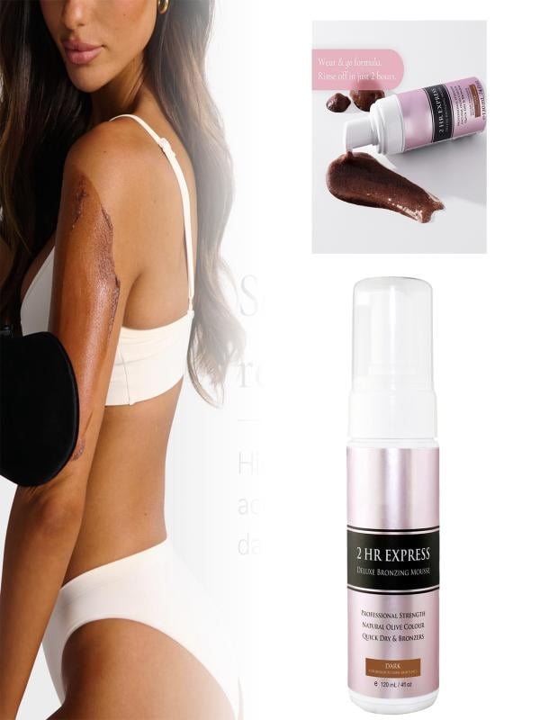Loving Tan 2 HR Express Self Tanning Mousse, Dark - Streak Free, Natural, Professional Quality - 5+ Sunless Self Tanner Applications per Bottle, Self Tanners Sellers, Naturally Derived DHA - 4Oz