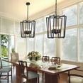 thumbnail image 1 of LovingAHome 4-Light Black Farmhouse Square Geometric Pendant Light for Dinning Room, Kitchen Island, 1 of 8