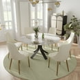 thumbnail image 1 of LovingAHome 53" Round Faux Marble Dining Table Set for 6 White Sintered Stone Top with Dining Chairs, 1 of 8