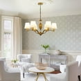 thumbnail image 1 of LovingAHome 6-Light Gold Chandelier with White Fabric Shades for Living Room,Bedroom,Foyer, 1 of 11