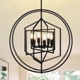 thumbnail image 1 of LovingAHome 6 Lights Farmhouse Pendant Light for Kitchen Island Lantern Style Candle Holders with Black Frame, 1 of 7