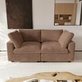 thumbnail image 1 of LovingAHome 78.74" Oversized Loveseat Sofa, 2 Seat Comfy Modular Sofa Couch for Living Room, Brown, 1 of 7