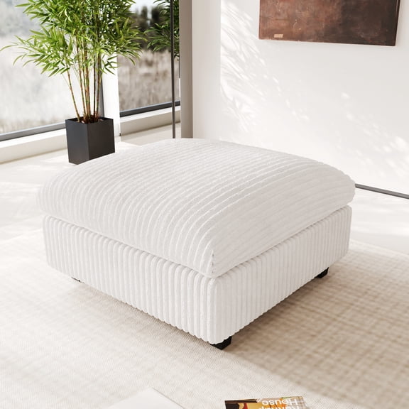 LovingAHome Deep Seat Comfy Modular Sofa Couch Ottoman for Living Room Bedroom, Beige