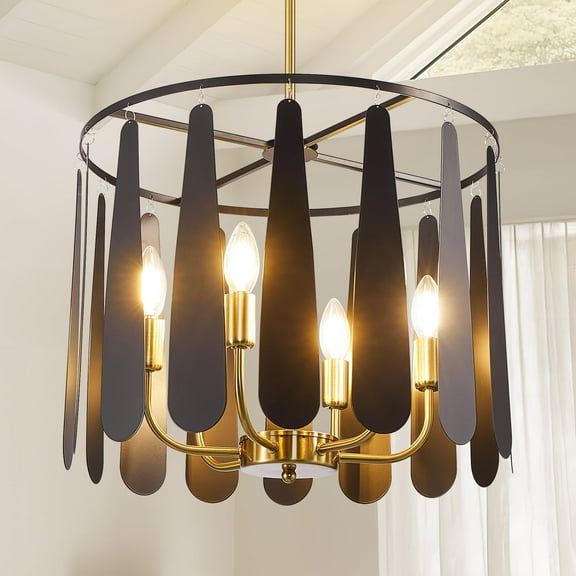 LovingAHome Industrial 6-Light Luxury Wind Chimes Ceiling Chandelier for Bedroom, Dining Room