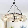 thumbnail image 1 of LovingAHome Luxury Ribbed Glass Globe Cluster Bubble Chandelier for Bedroom, Living Room - Black, 1 of 7
