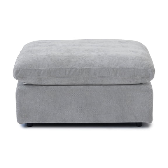 LovingAHome Modern Ottoman Module for Living Room, Minimalist Comfy Breathable Footstool, Light Gray