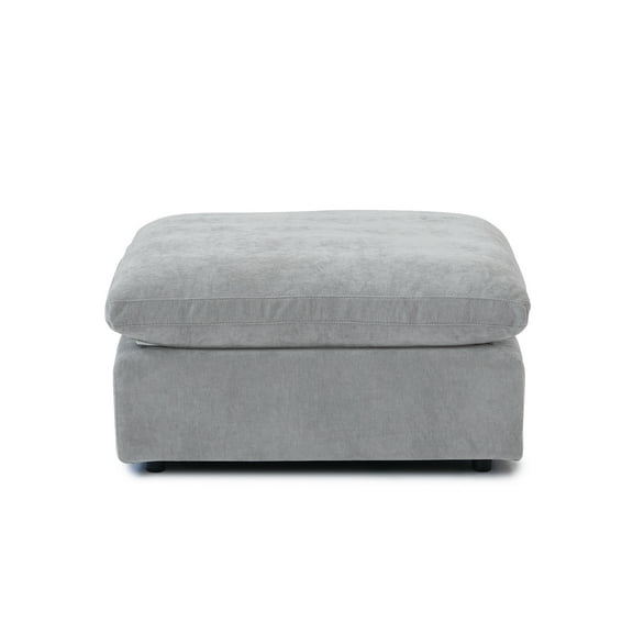 LovingAHome Modern Ottoman Module for Living Room, Minimalist Comfy Breathable Footstool, Light Gray