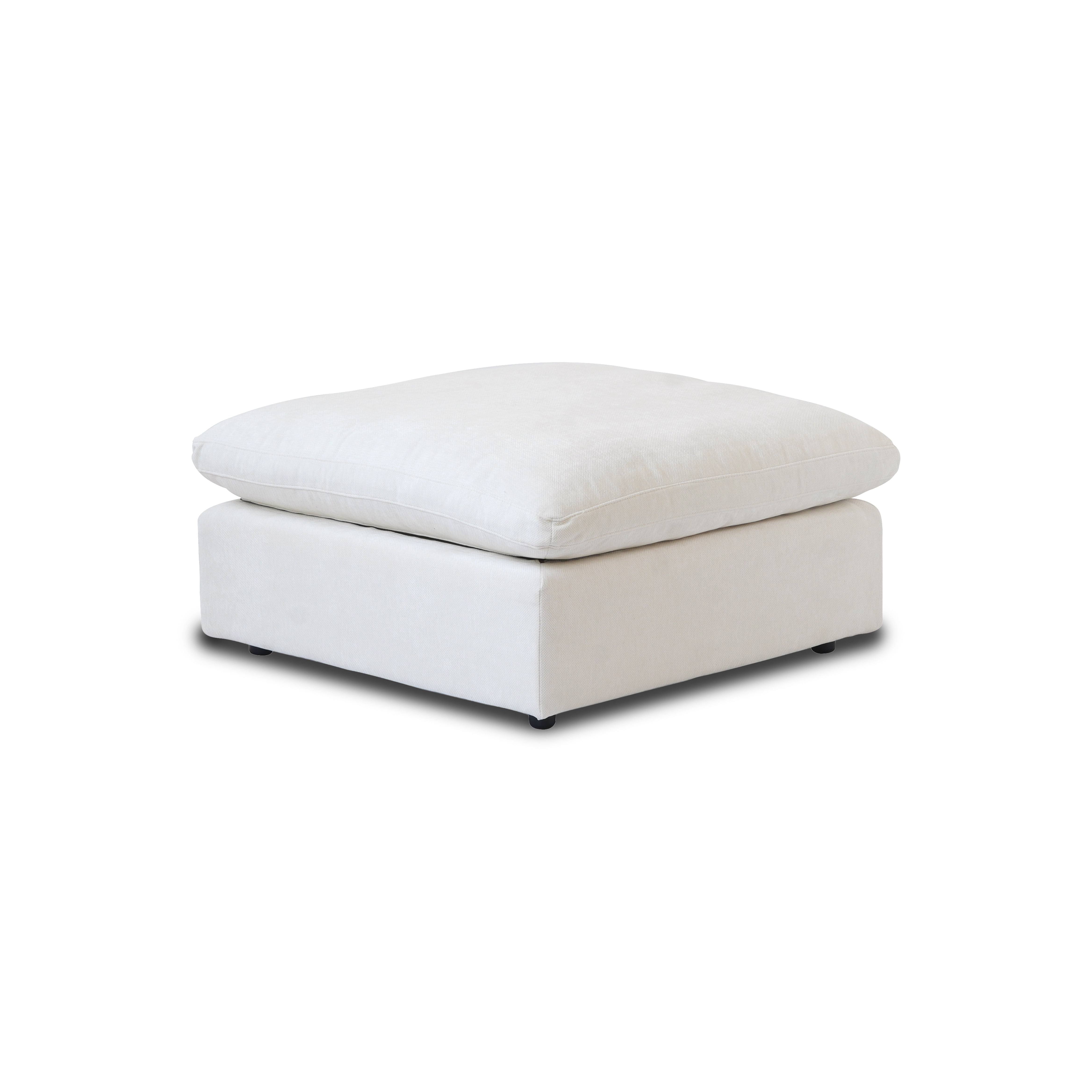 LovingAHome Modern Ottoman Module for Living Room, Minimalist Comfy Breathable Footstool, White