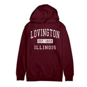 Lovington Illinois Classic Established Premium Cotton Hoodie