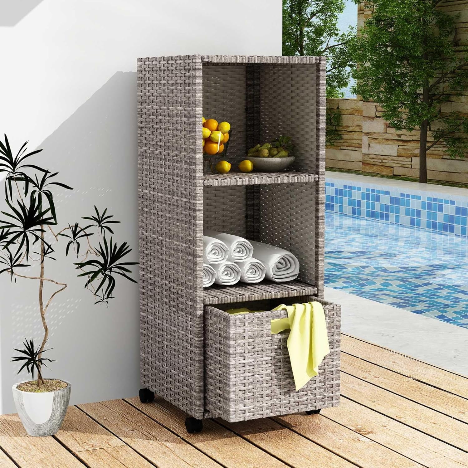 Lovinouse Outdoor Towel Storage Towel Organizer with