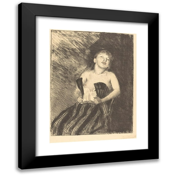 Lovis Corinth 11x14 Black Modern Framed Museum Art Print Titled - Girl in a Corset (Girls in the Corset) (1895)