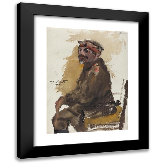 Lovis Corinth 11x14 Black Modern Framed Museum Art Print Titled - Hermann Struck in Uniform (1914)