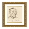 thumbnail image 1 of Lovis Corinth 12x13 Gold Ornate Wood Frame and Double Matted Museum Art Print Titled - Self-Portrait (Self-Portrait (Head)) (1916), 1 of 4