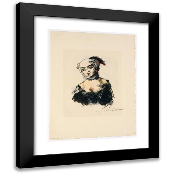 Lovis Corinth 12x14 Black Modern Framed Museum Art Print Titled - Portrait of the Margravine Von Bayreuth (1922)