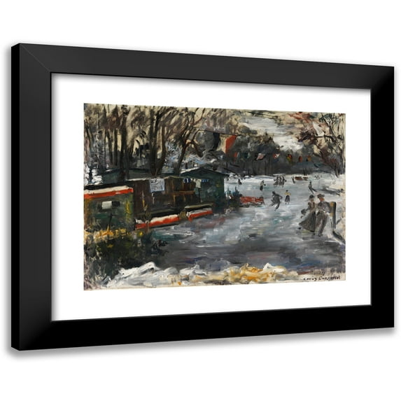 Lovis Corinth 14x11 Black Modern Framed Museum Art Print Titled - Eisbahn in the Berlin Tiergarten (1909)
