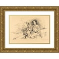 thumbnail image 1 of Lovis Corinth 14x11 Gold Ornate Wood Frame and Double Matted Museum Art Print Titled - Girl Reading (Reading Girl) (1911), 1 of 4