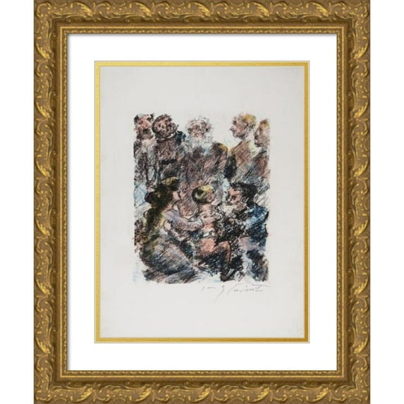 Lovis Corinth 14x18 Gold Ornate Wood Frame and Double Matted Museum Art Print Titled - Wilhelm Tell the Death of Atinghausen